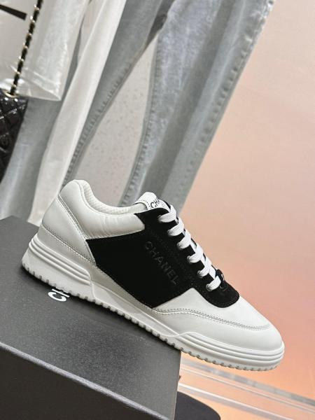 CHANEL Skateboard Shoes Women's Low-top White Black G45470 B15160 NT786