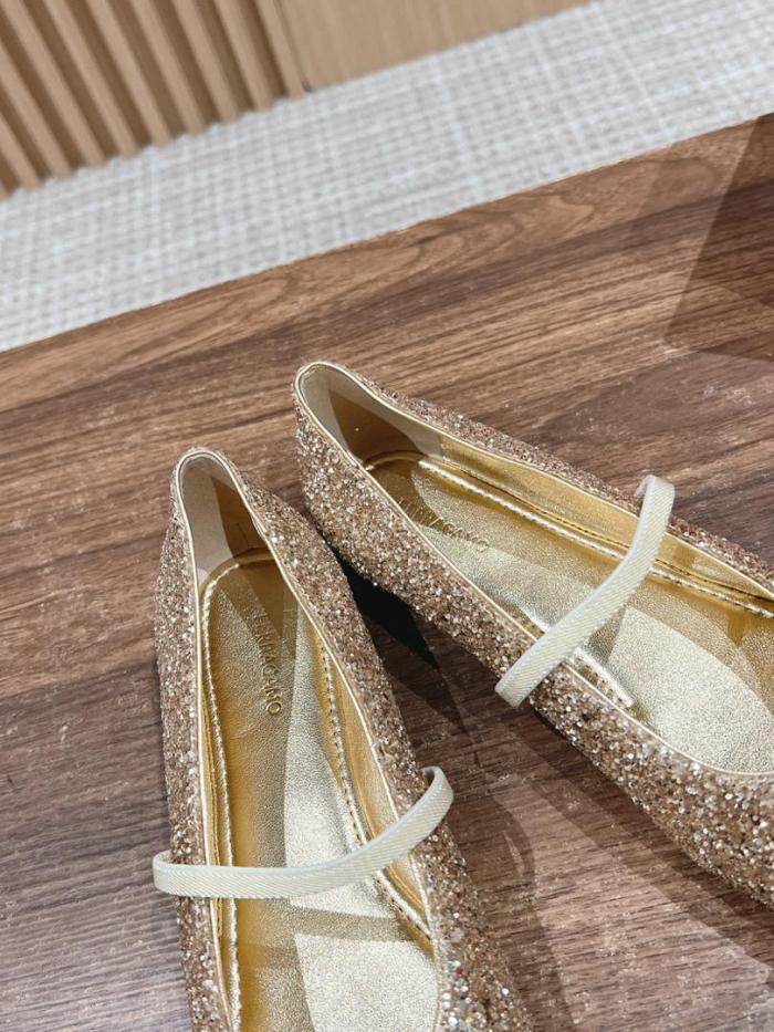 Ferragamo New Vara plate ballet flat Gold 01J185 777436