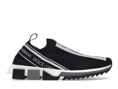Dolce & Gabbana Sorrento Logo Slip On Black White
