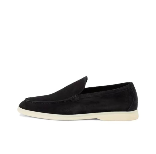 Loro Piana Summer Walk Loafers Suede Black FAE8124MB97