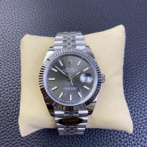ROLEX Fluted Bezel Two Tone Datejust Collection Grey Log Automatic Mechanical Movement Men's Watches Watch 41mm