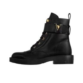 LOUIS VUITTON Citizen Cow Leather Ankle Boots Women's Black