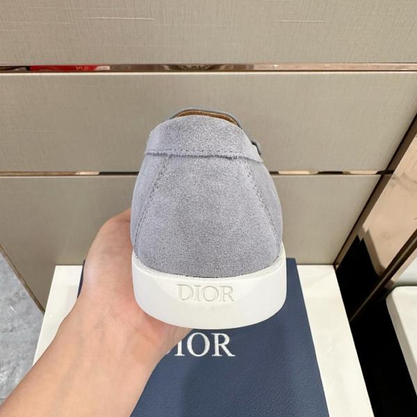 Dior Granville Loafer Dior Gray Suede and Dior Oblique Jacquard 3LO131ZWN_H868