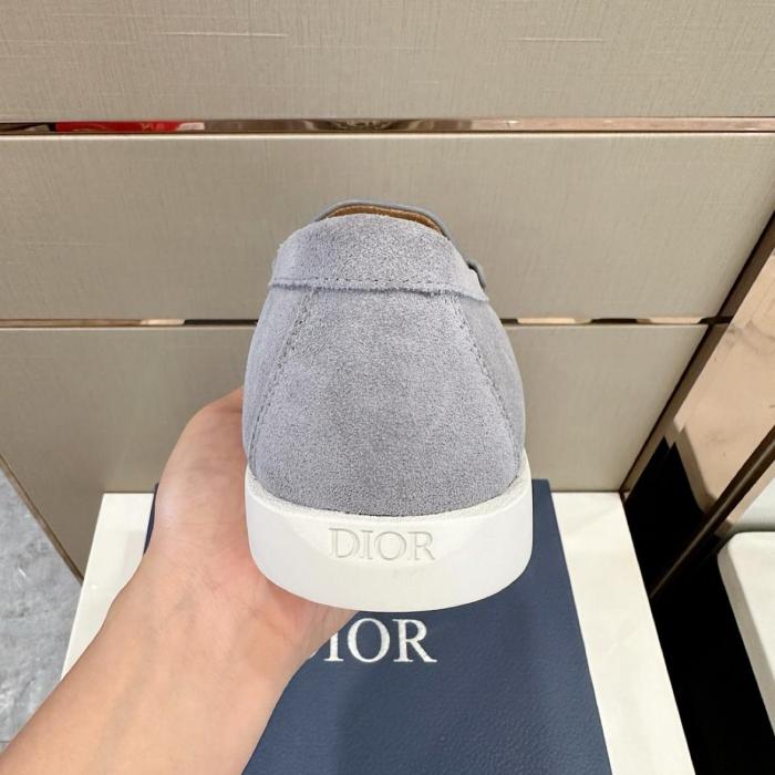 Dior Granville Loafer Dior Gray Suede and Dior Oblique Jacquard 3LO131ZWN_H868
