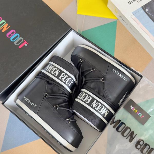 Moon Boot Icon Low Nylon Boot Black White 14093400-001