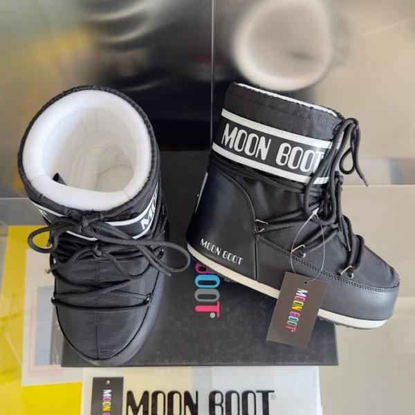 Moon Boot Icon Low Nylon Boot Black White 14093400-001