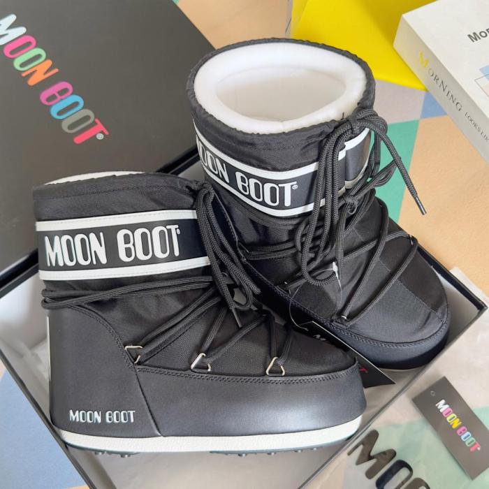 Moon Boot Icon Low Nylon Boot Black White 14093400-001