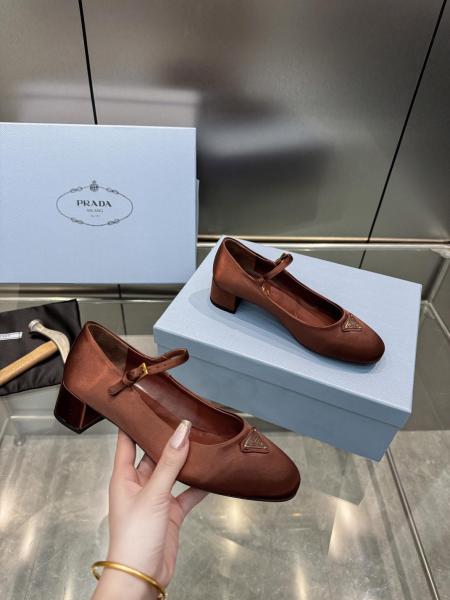 Prada Satin ballerinas Tobacco 1F567N_049_F0005_F_005