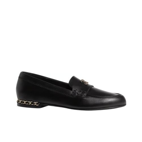 CHANEL Loafer Women's Black G35067 X53055 94305