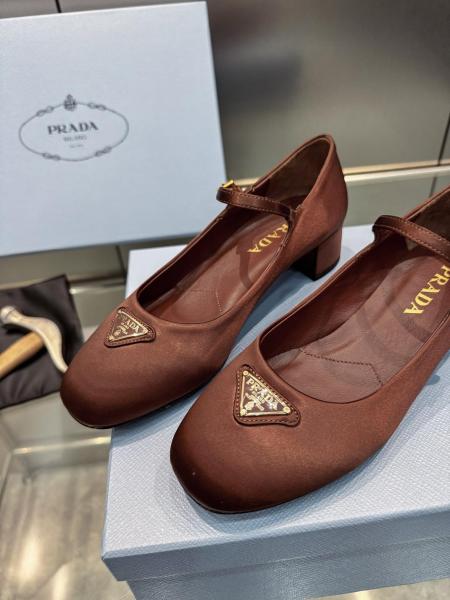 Prada Satin ballerinas Tobacco 1F567N_049_F0005_F_005