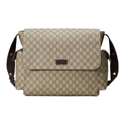 GUCCI Canvas With Leather Mommy Bag, Crossbody Bag, Shoulder Bag Women's Ebony/Brown 211131-KGDIG-8588 size 44*14*28 cm