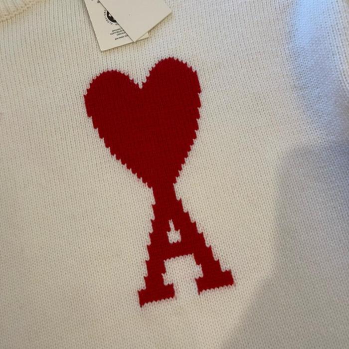 Clothes AMI PARIS Sweater Unisex White UKS003016-102