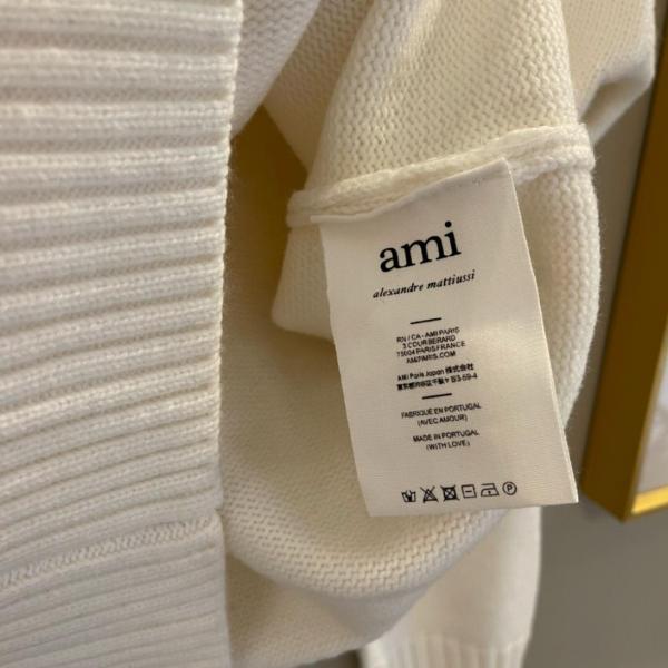 Clothes AMI PARIS Sweater Unisex White UKS003016-102