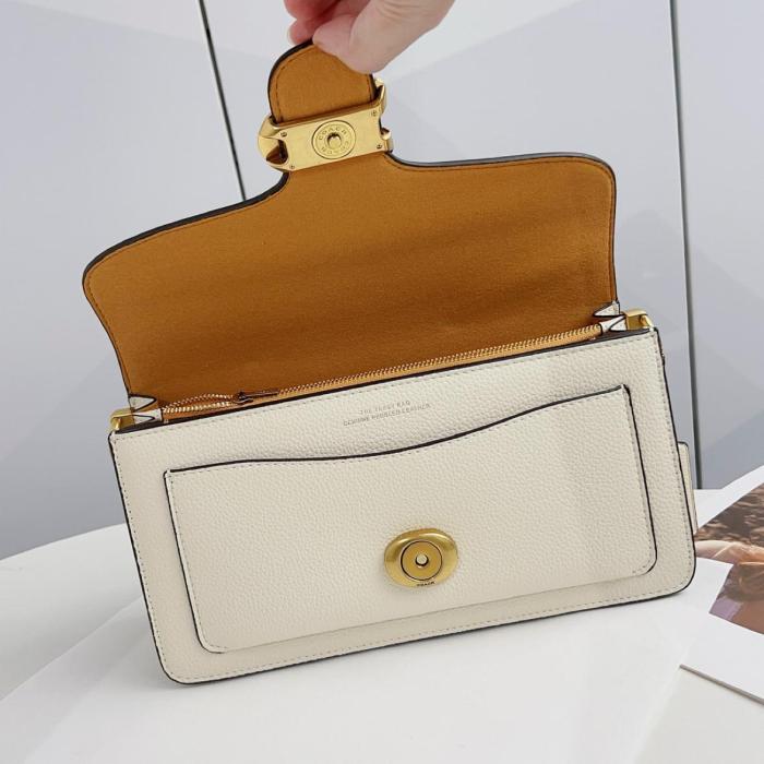 COACH Tabby Cow Leather Shoulder Bag Medium Size Women's White COAU8-2E9GRY size 26*8.3*15.2 cm