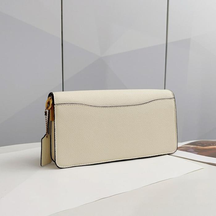 COACH Tabby Cow Leather Shoulder Bag Medium Size Women's White COAU8-2E9GRY size 26*8.3*15.2 cm