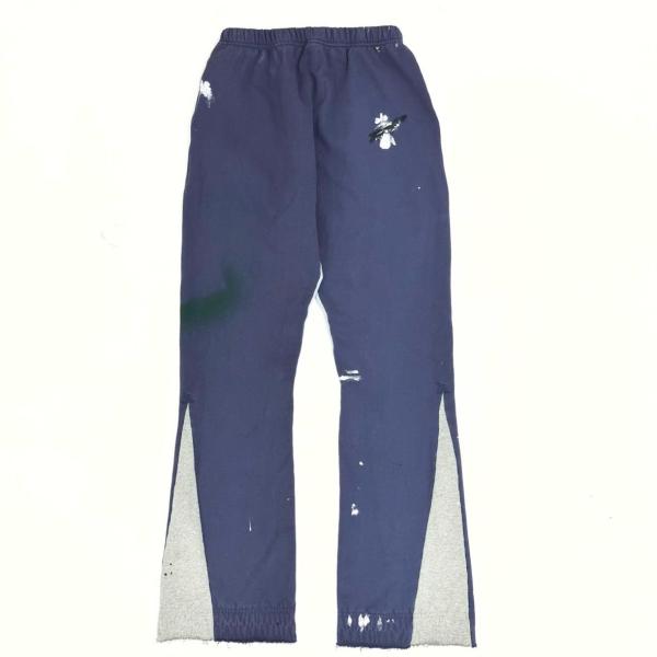 Gallery Dept. SS23 Graphic Painted Flared Long Casual Pants Mens Navy