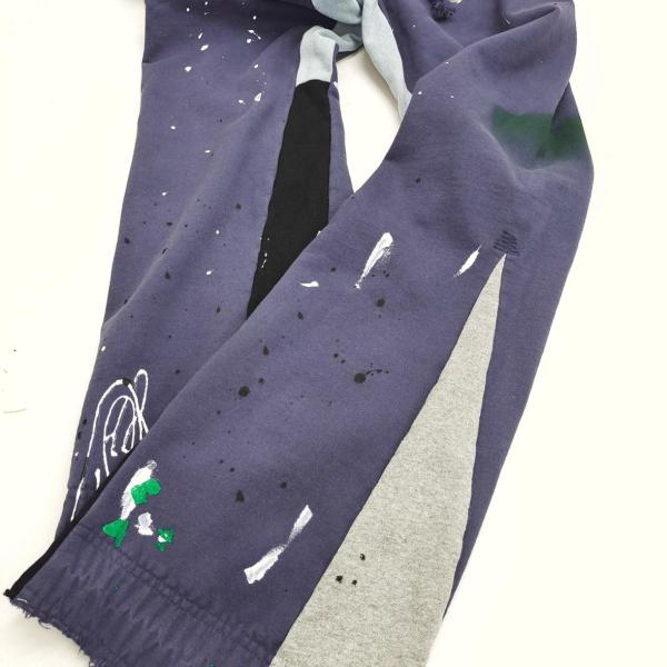 Gallery Dept. SS23 Graphic Painted Flared Long Casual Pants Mens Navy