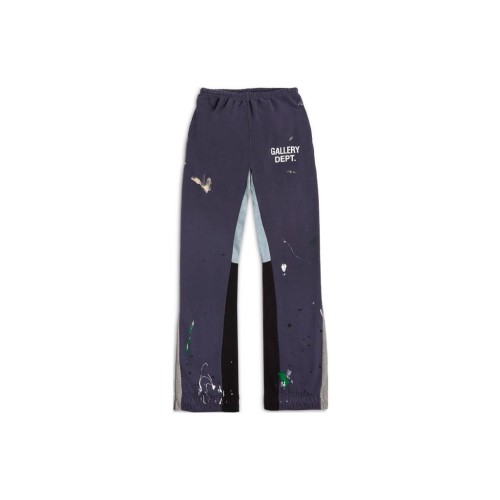 Gallery Dept. SS23 Graphic Painted Flared Long Casual Pants Mens Navy