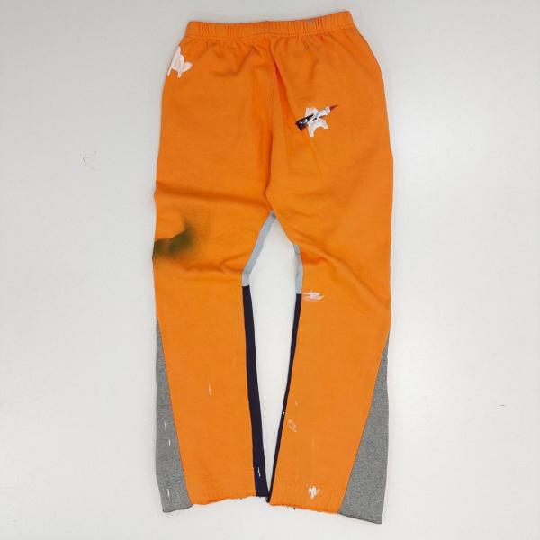 Gallery Dept. FW22 paint splatter elastic waist track pants orange