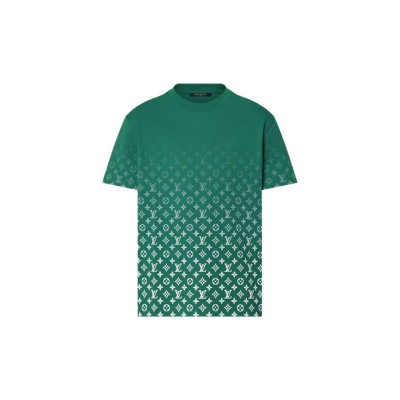 Louis Vuitton FW23 Logo Full Print Round Neck Short Sleeve T-Shirt Men's Green 1ABIX6