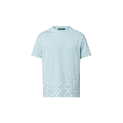 LOUIS VUITTON LV FALL series SS22 Logo print gradient round neck short sleeve T-shirt Men's mint green 1AATQQ