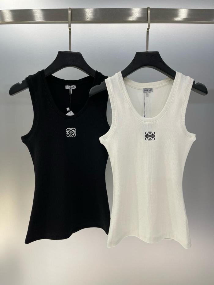 Loewe cotton logo printing round neck sleeveless vest female model S540Y07XA2-2100