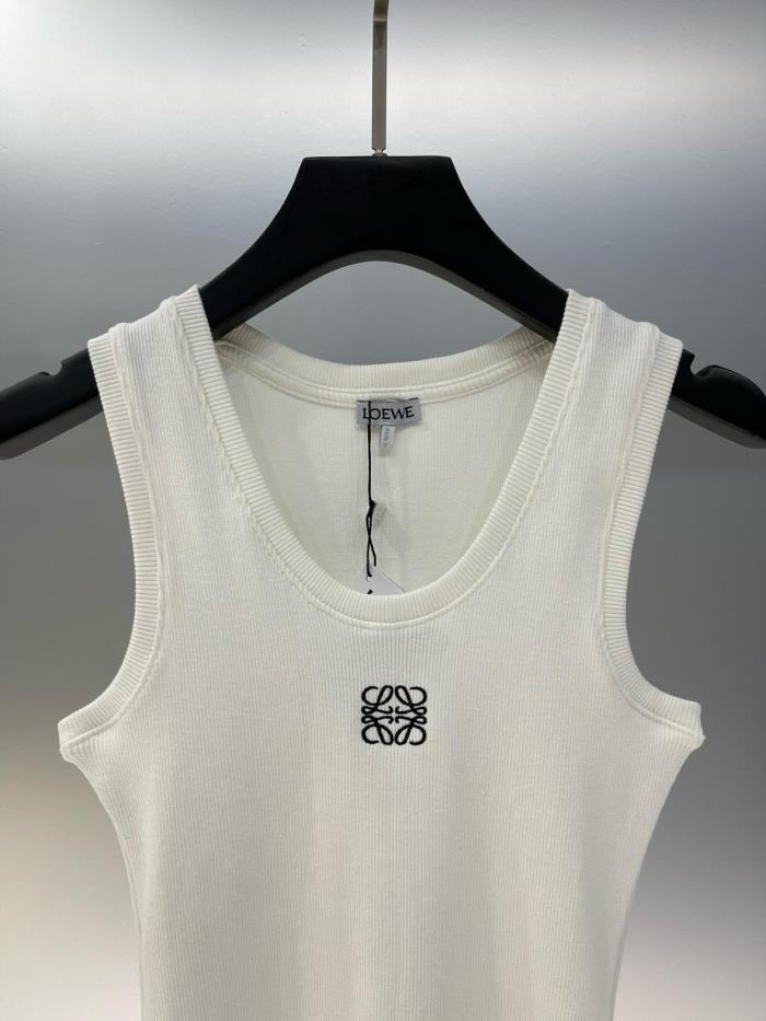 Loewe cotton logo printing round neck sleeveless vest female model S540Y07XA2-2100