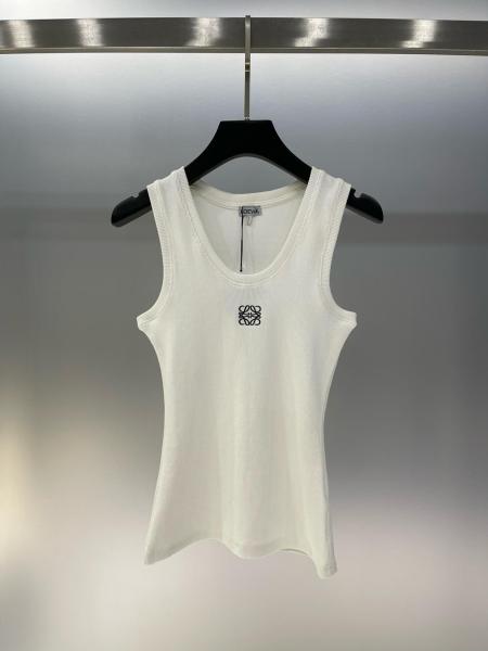 Loewe cotton logo printing round neck sleeveless vest female model S540Y07XA2-2100