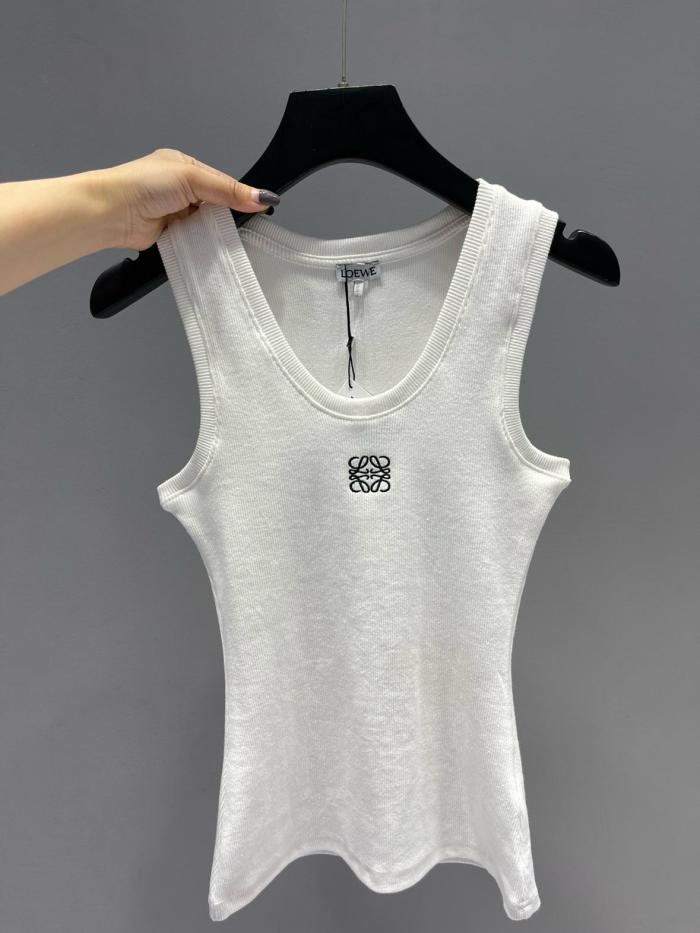 Loewe cotton logo printing round neck sleeveless vest female model S540Y07XA2-2100