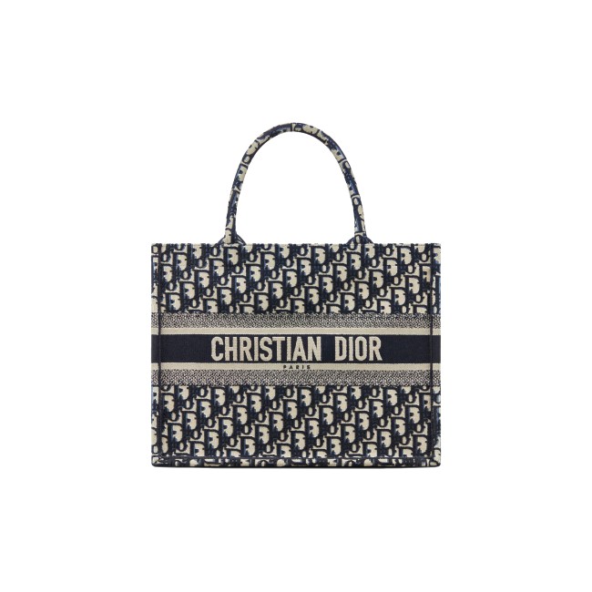 Dior Booktote Oblique Handmade Embroidery Blue M1296ZRIW-M928 Medium size 36*16.5*27.5cm