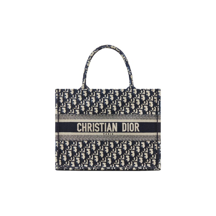 Dior Booktote Oblique Handmade Embroidery Blue M1296ZRIW-M928 Medium size 36*16.5*27.5cm