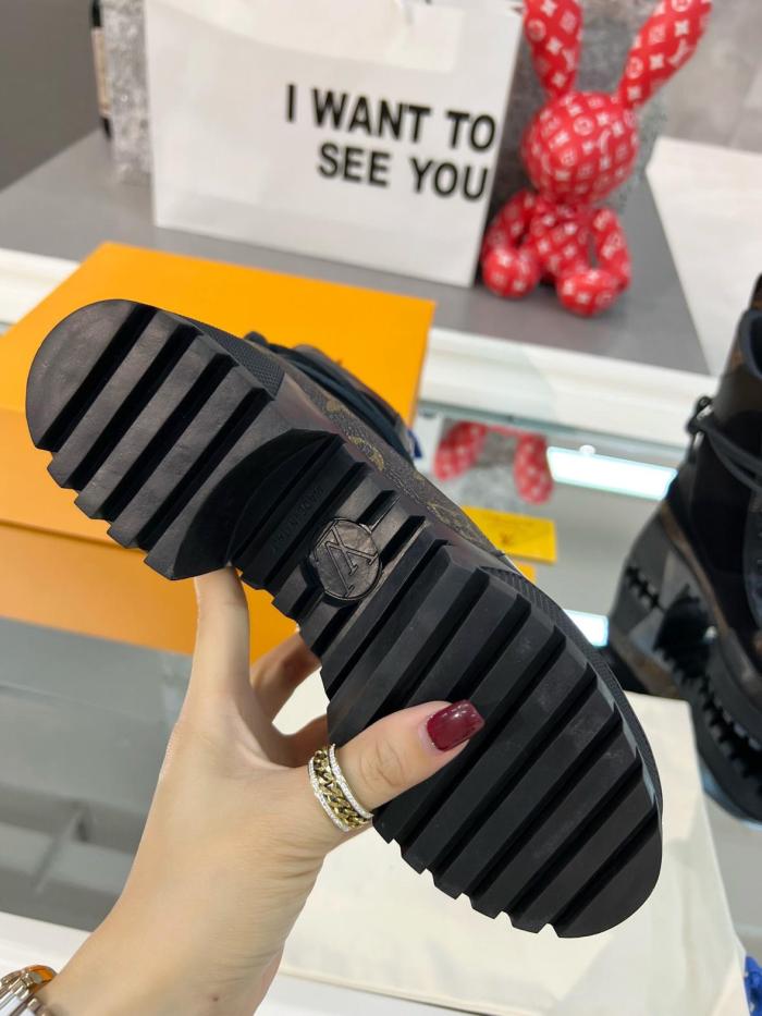 LOUIS VUITTON Laureate Martin Boots Women's Black/Brown 1A4XXV