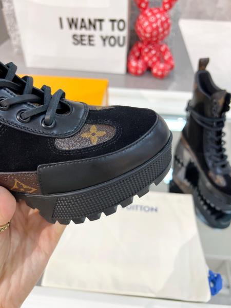 LOUIS VUITTON Laureate Martin Boots Women's Black/Brown 1A4XXV