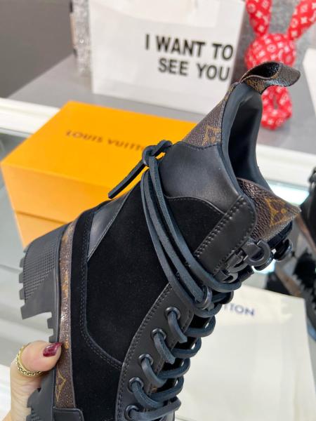 LOUIS VUITTON Laureate Martin Boots Women's Black/Brown 1A4XXV