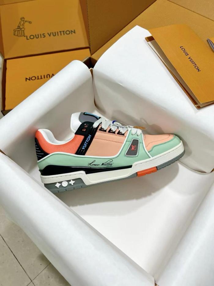 LOUIS VUITTON Trainer Skateboard Shoes Unisex Low-Top Pink/Green/Black