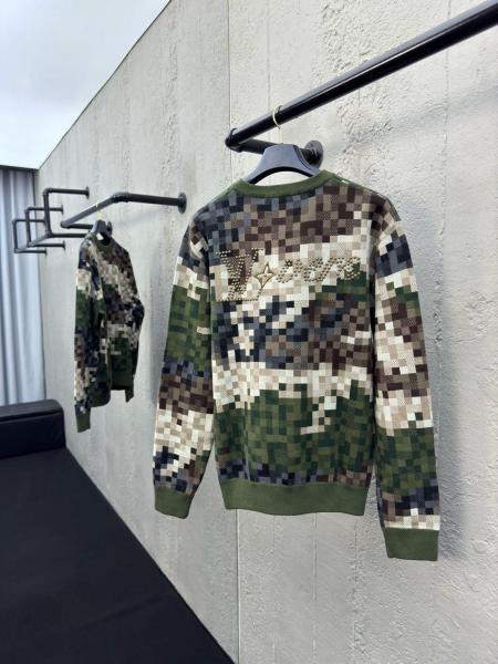 Louis Vuitton Damier Damoflage Cotton Jacquard Pullover Green Damoflage Damier