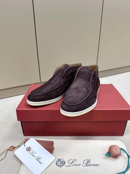 Loro Piana Open Walk Ankle Boot Suede Chocolate FAB4368H026