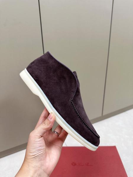 Loro Piana Open Walk Ankle Boot Suede Chocolate FAB4368H026