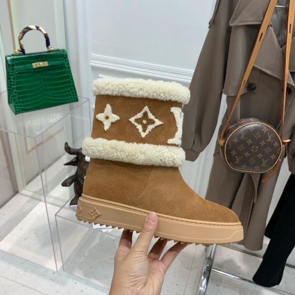 LOUIS VUITTON Snowdrop Snow Boots Women's Brown