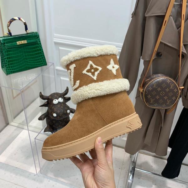 LOUIS VUITTON Snowdrop Snow Boots Women's Brown