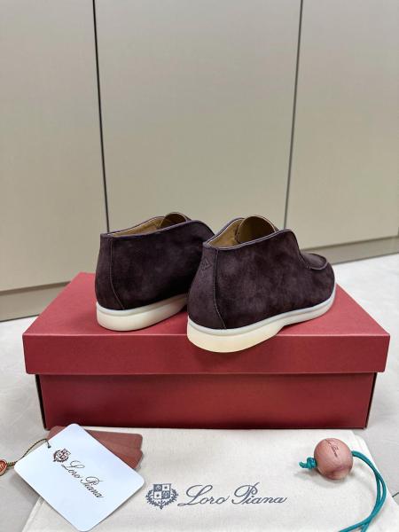 Loro Piana Open Walk Ankle Boot Suede Chocolate FAB4368H026