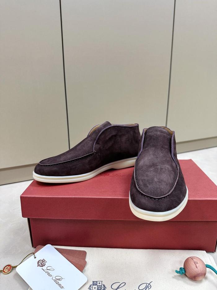 Loro Piana Open Walk Ankle Boot Suede Chocolate FAB4368H026