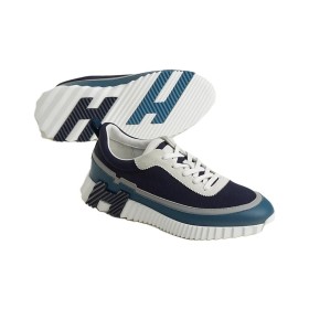 HERMES Bouncing Casual Shoes Men Low-Top Blue H242796Z HI2