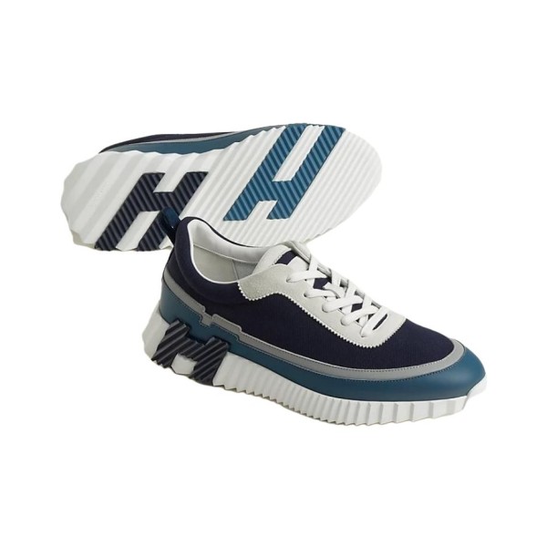 HERMES Bouncing Casual Shoes Men Low-Top Blue H242796Z HI2