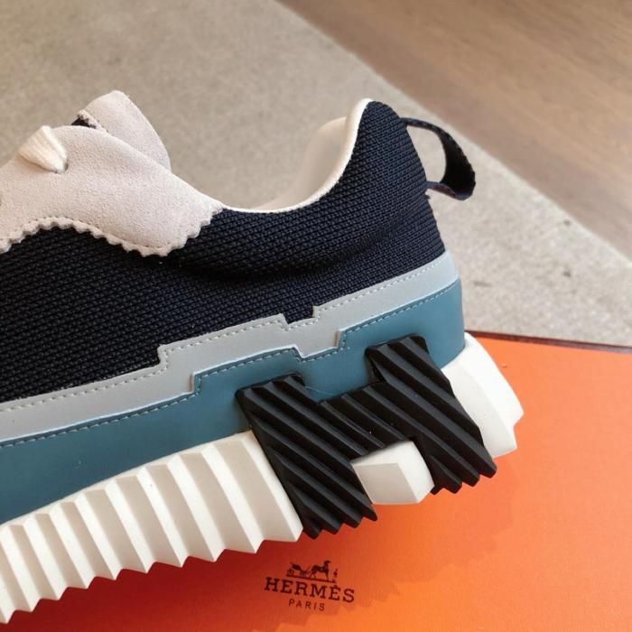 HERMES Bouncing Casual Shoes Men Low-Top Blue H242796Z HI2