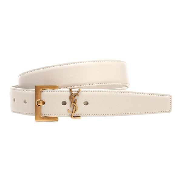 SAINT LAURENT Monogram Buckled Belt (width 3cm) 634437BOO0W9207