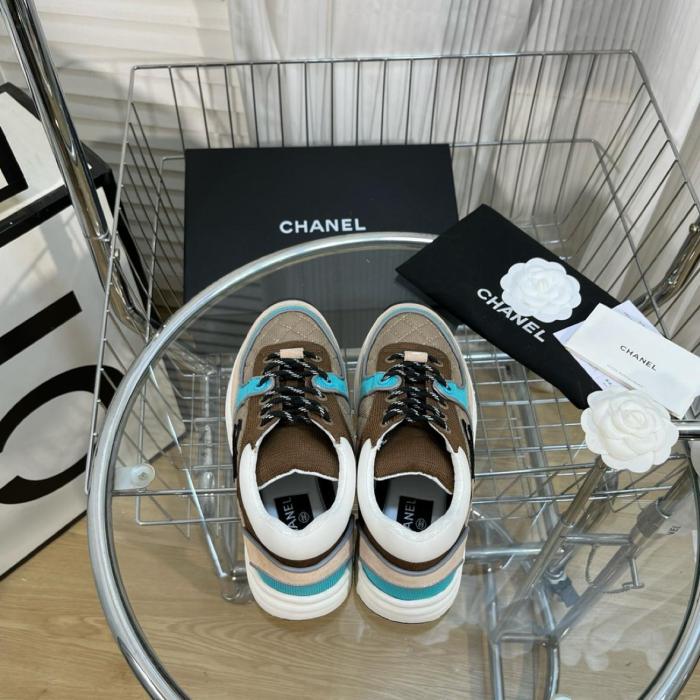 Chanel Low Top Trainer Beige Green