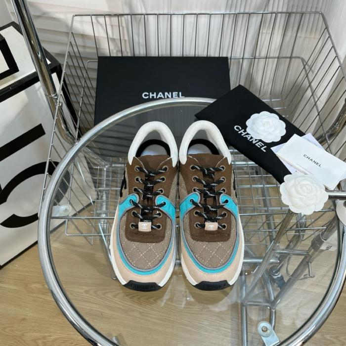 Chanel Low Top Trainer Beige Green
