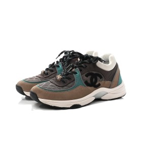 Chanel Low Top Trainer Beige Green