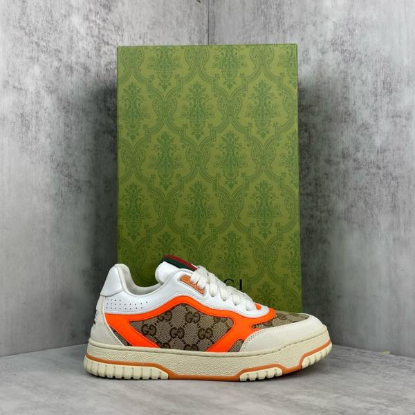GUCCI Re-Web Sneaker GG Canvas Beige Bright Orange